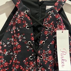 Parker Rayan Lace Up Mini Dress with original tag in place.